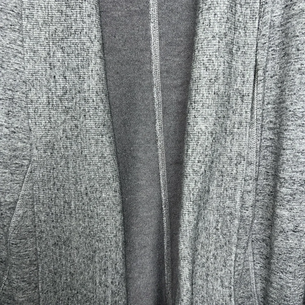 Athleta Women's Cardigan Sweater Size Large Gray Charcoal Heather Open Front C12